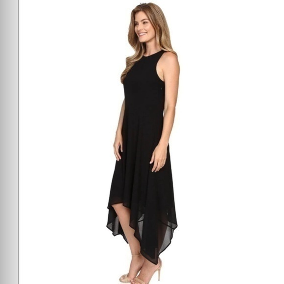 💋NWT Michael kors sharkbite hem maxi black cocktail dress 👗 6 - Picture 4 of 16